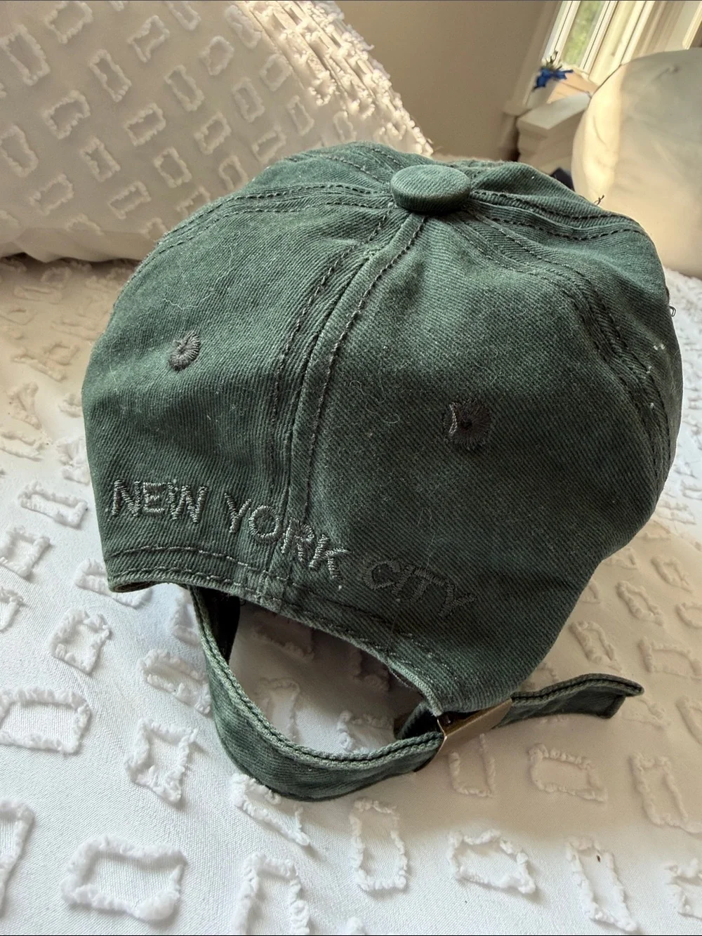 Brooklyn Embroidered Baseball Cap - Dark Green